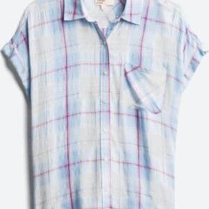 Cosmic Blue Love Ava Button Down Top